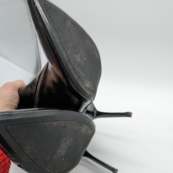 Bershka Black Patent Leather Pointy Toe Sillito Zip-up Bootie 36 US 5/6 - Picture 7 of 13